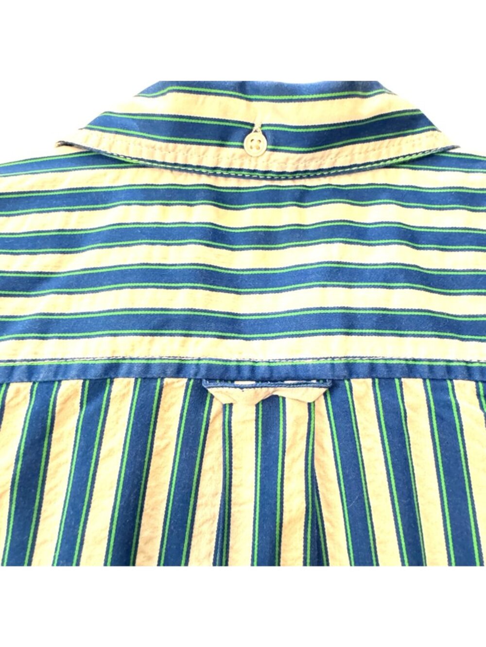 Y2K J. Crew Reimagined Blue Teal Striped Women's M Cotton Shirt Classic Preppy - Picture 5 of 13